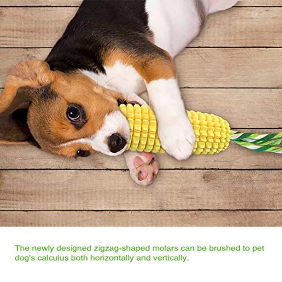 Indestructible Squeaky Chew Toy Corn Stick Durable Interactive Dog Play - Picture 6 of 7
